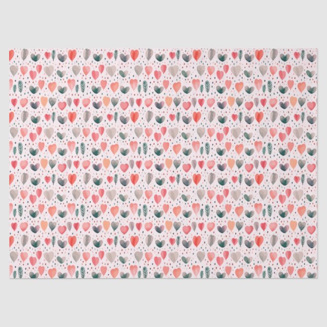 Papier Mousseline Coeurs minuscules roses 2 (Recto)
