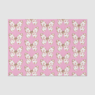 Papier Mousseline Coeurs papillon rose blanc Anniversaire