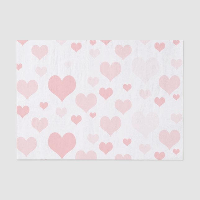 Papier Mousseline Coeurs roses (Recto)