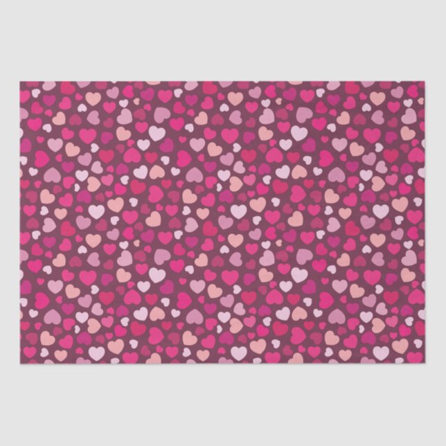 Papier Mousseline Coeurs roses (Recto)