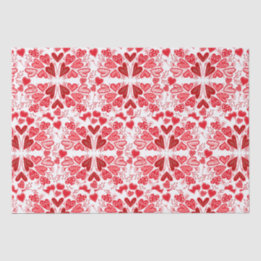 Papier Mousseline Coeurs rouge, rose et blanc Valentin