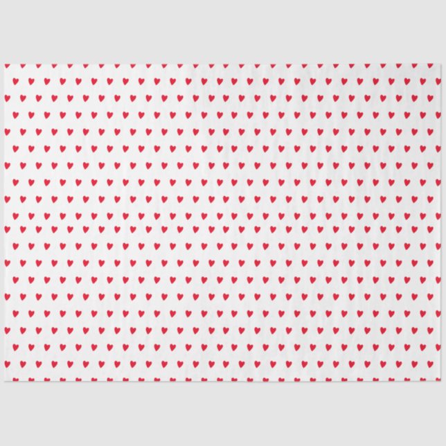Papier Mousseline Coeurs rouges et blancs Saint Valentin (Recto)