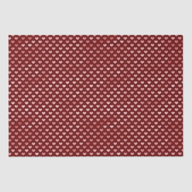 Papier Mousseline Coeurs rouges roses Ombre (Recto)