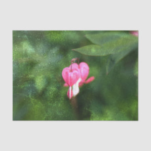 Papier Mousseline Cœurs saignants de texture verte rose florale