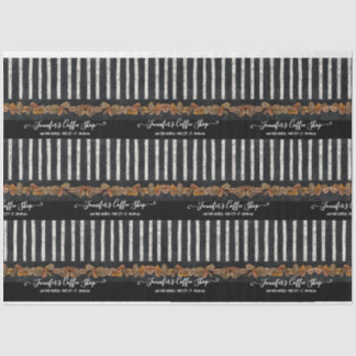 Papier Mousseline Coffee Shop Haricots Stried Script Typography Chal