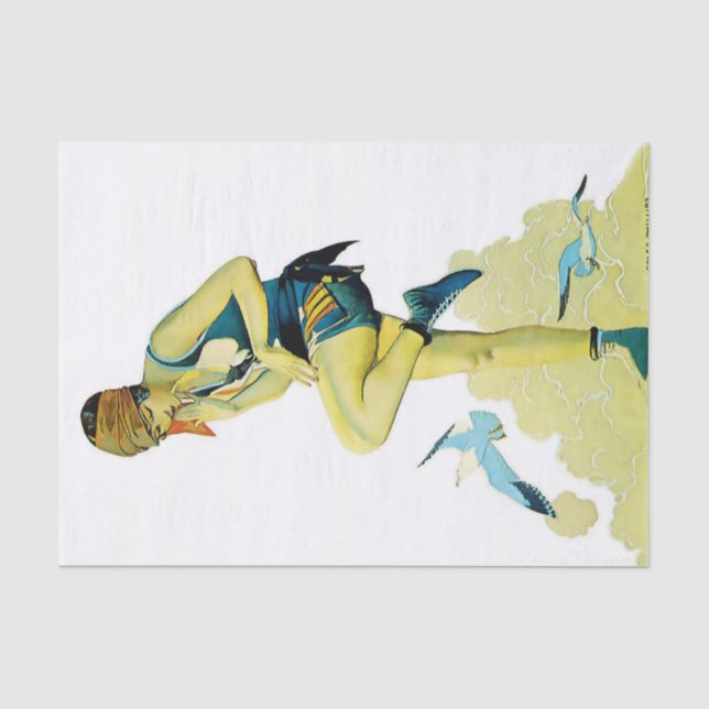 Papier Mousseline Coles Phillips "Fadeaway Girl" "A Quick Dip" (Recto)