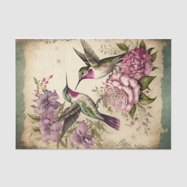 Papier Mousseline Colibri de printemps (Recto)