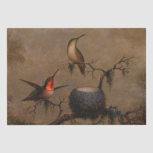 Papier Mousseline Colibri oiseau nid victorien de la haie