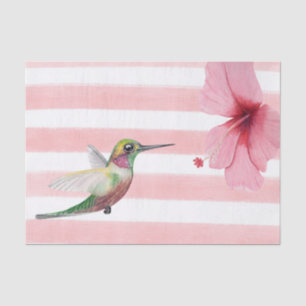 Papier Mousseline Colibri. Rose et Blanc.