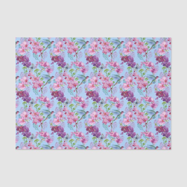 Papier Mousseline Colibris en vol  (Recto)