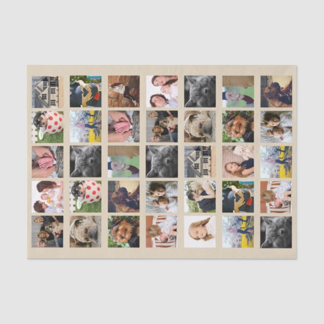Papier Mousseline Collage de 35 photos (Recto)