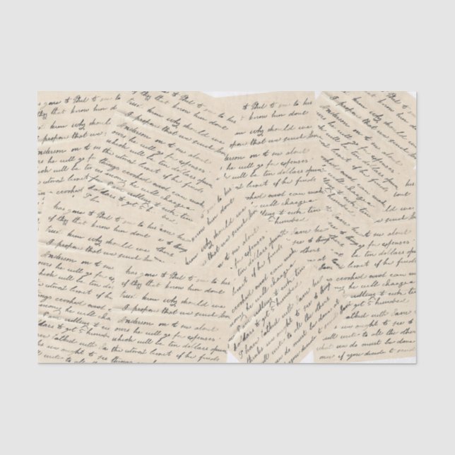 Papier Mousseline Collage de découpage d'écriture manuscrite de scri (Recto)