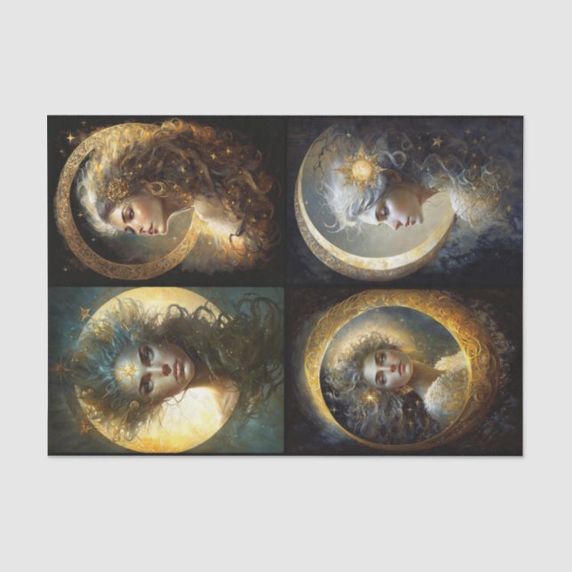 Papier Mousseline Collage de la déesse de lune (Recto)