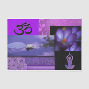 Papier Mousseline Collage de méditation Purple Lotus & Crown Chakra