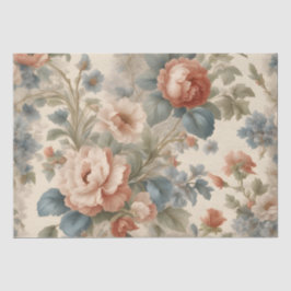 Papier Mousseline Collage de pivoines bleues avec fleurs bleues