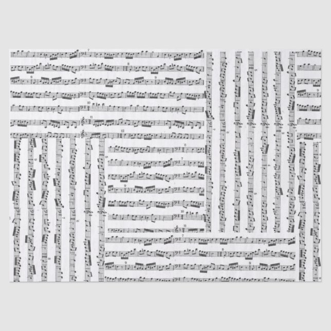 Papier Mousseline Collage de tissu de feuille de musique (Recto)