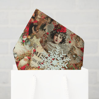 Papier Mousseline Collage de Trésors de Noël Victorien
