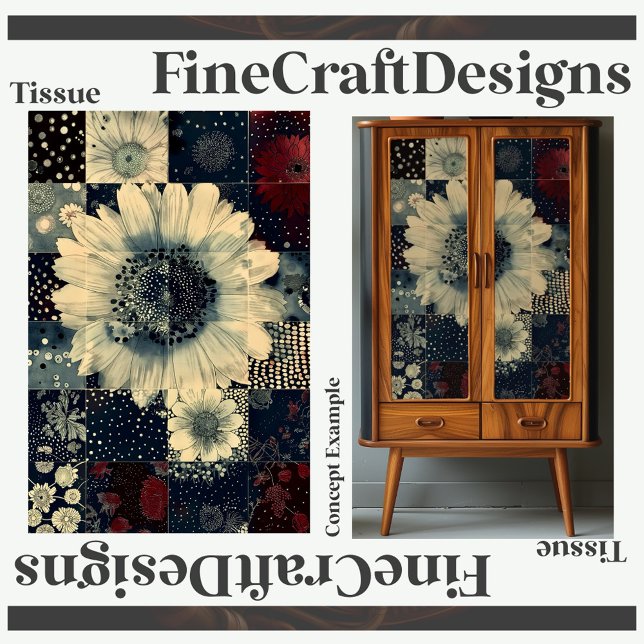 Papier Mousseline Collage de tuiles florales aléatoires Découpage ga (Créateur téléchargé)