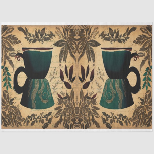 Papier Mousseline Collage d'éphémère de pot de café (Recto)