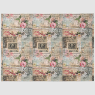 Papier Mousseline Collage des anciennes cartes postales