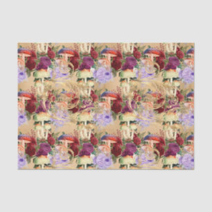 Papier Mousseline Collage élégant de champignons