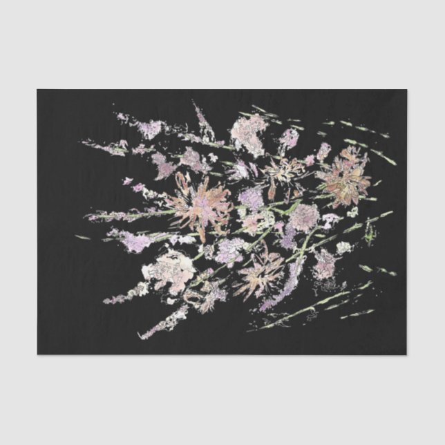 Papier Mousseline Collage Fleur sauvage de découpage floral (Recto)