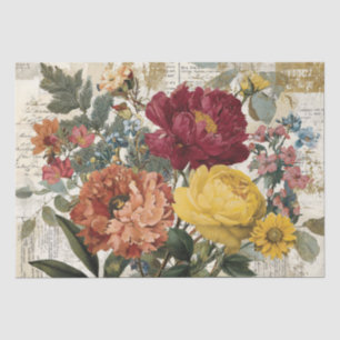Papier Mousseline Collage floral italien vibrant et inspirant
