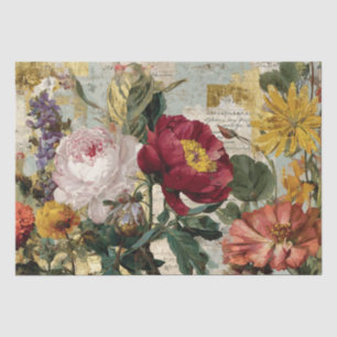 Papier Mousseline Collage floral vibrant inspiré de l'Italie