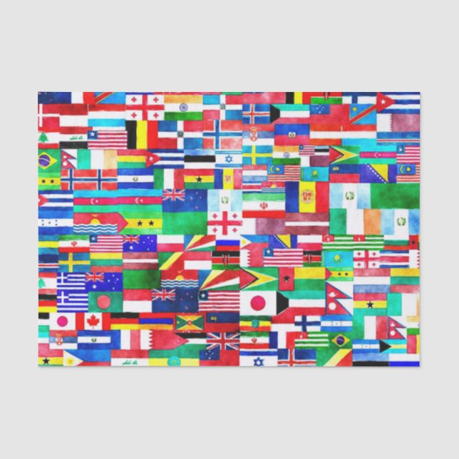 Papier Mousseline Collage international du drapeau (Recto)