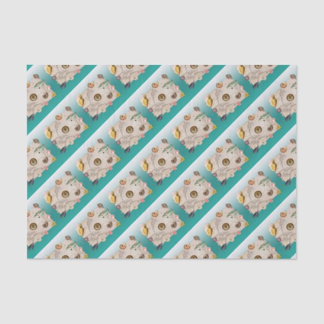 Papier Mousseline Collage marin aquamarine (Recto)