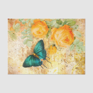 Papier Mousseline Collage papillon vintage