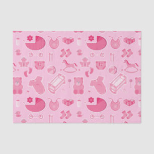 Papier Mousseline Collage rose bébé fille