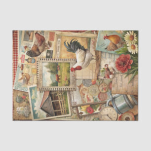 Papier Mousseline Collage rustique de grange et artisanat d'éphémère