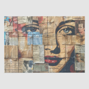 Papier Mousseline Collage rustique Vintage journal Patchwork (11)