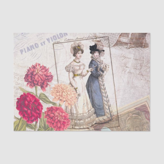 Papier Mousseline Collage victorien de mode (Recto)