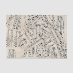 Papier Mousseline Collage vintage papier de musique