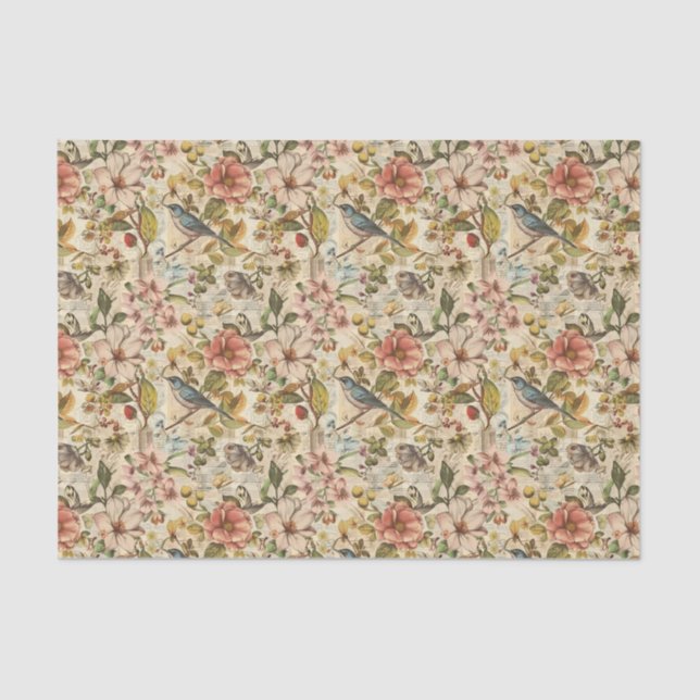 Papier Mousseline Collage Whimsy botanique (Recto)