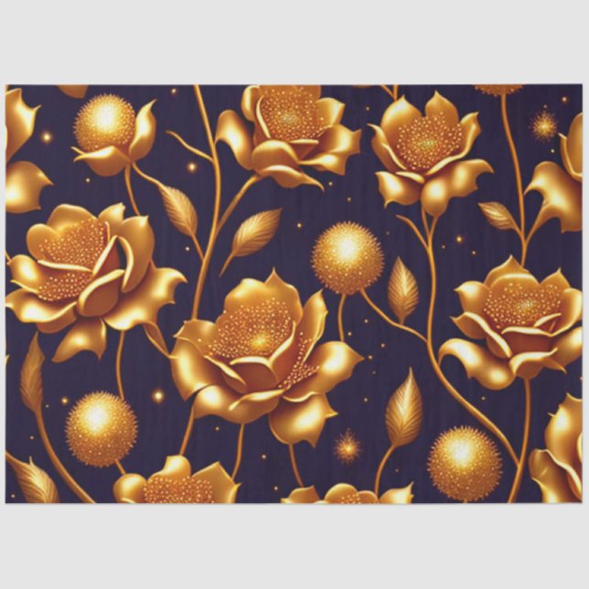 Papier Mousseline Collection Boho Gold Rose de luxe (Recto)