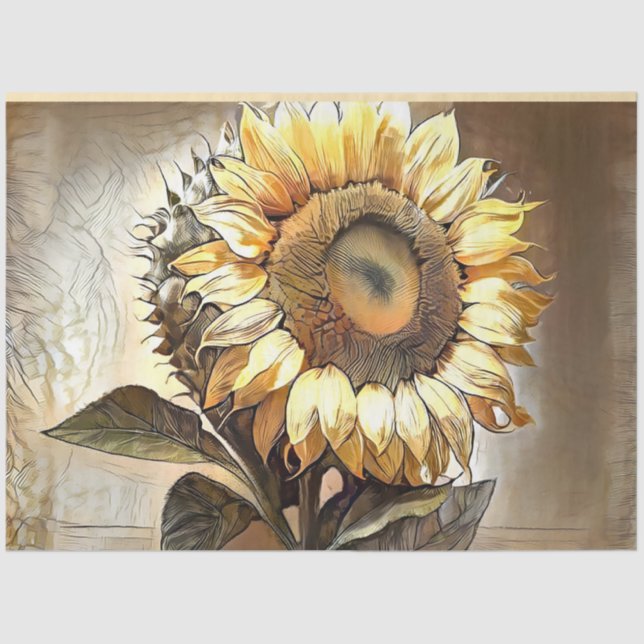Papier Mousseline Collection D'Art Moderne Sun In Sunflower (Recto)