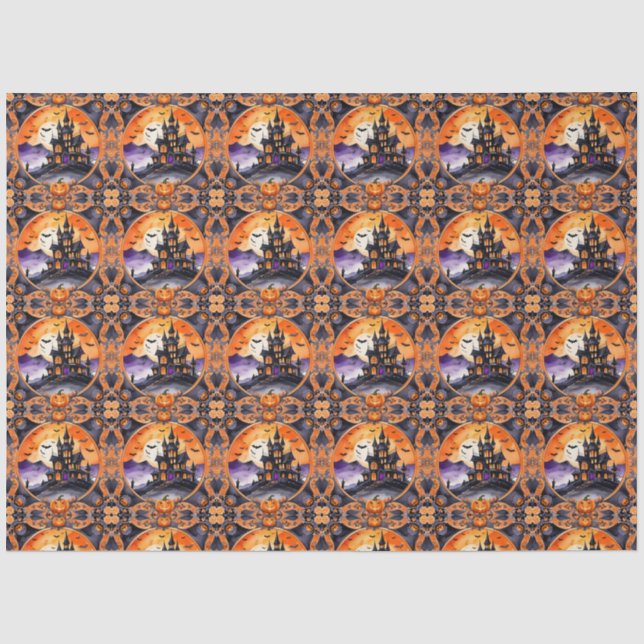 Papier Mousseline Collection d'automne Citrouille moderne Halloween (Recto)