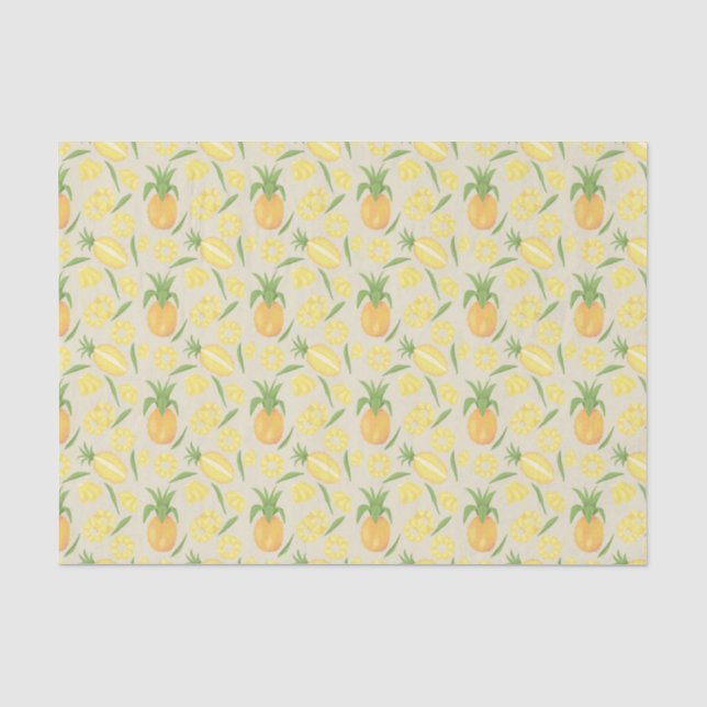 Papier Mousseline Collection de Motifs de paniers de fruits - Ananas (Recto)