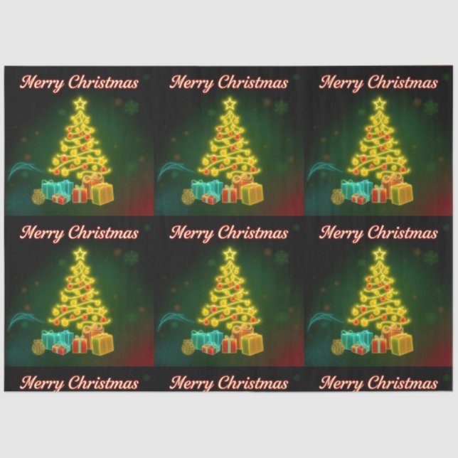 Papier Mousseline Collection de Noël tendance Neon Holiday (Recto)