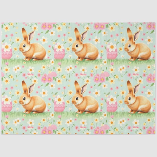 Papier Mousseline Collection de Pâques de lapin de vacances moderne (Recto)