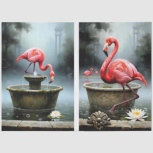 Papier Mousseline Collection Decoupage Flamingo