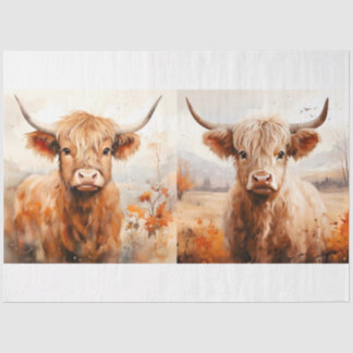 Papier Mousseline Collection Design de vaches Highland 3