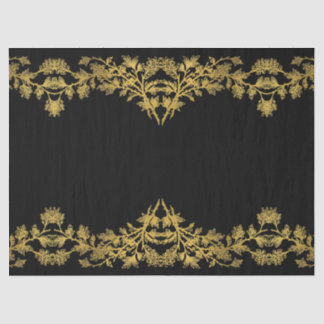 Papier Mousseline Collection d'or noir rustique - Papier de tissus