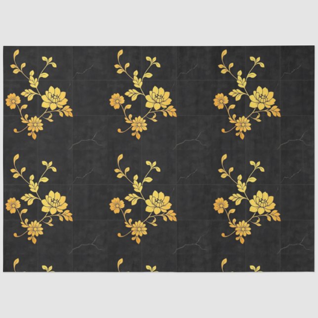 Papier Mousseline Collection florale tendance luxe élégant (Recto)