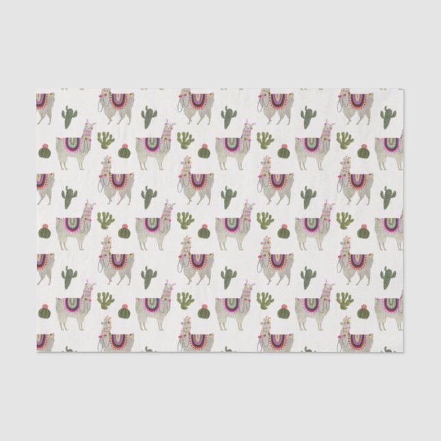 Papier Mousseline Collection Llamarama | Cute Llamas (Recto)