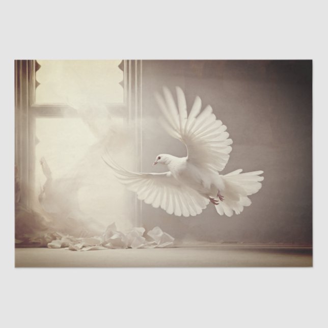 Papier Mousseline Colombe blanche (Recto)