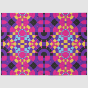 Papier Mousseline Coloré Chic Op Art Mosaic Motif géométrique